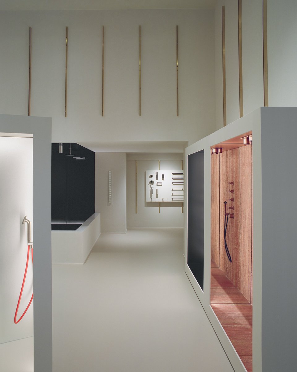 BathHouseDesign's tweet photo. In their new Milan showroom, the #ZucchettiDesign Waterwords universe unfolds in both depth &amp; breadth

Our qualified team supports every design choice, translating aesthetic vision into technical precision &amp; guiding each project from concept to completion
https://t.co/9vDqPElSJX https://t.co/nxzFk815uS