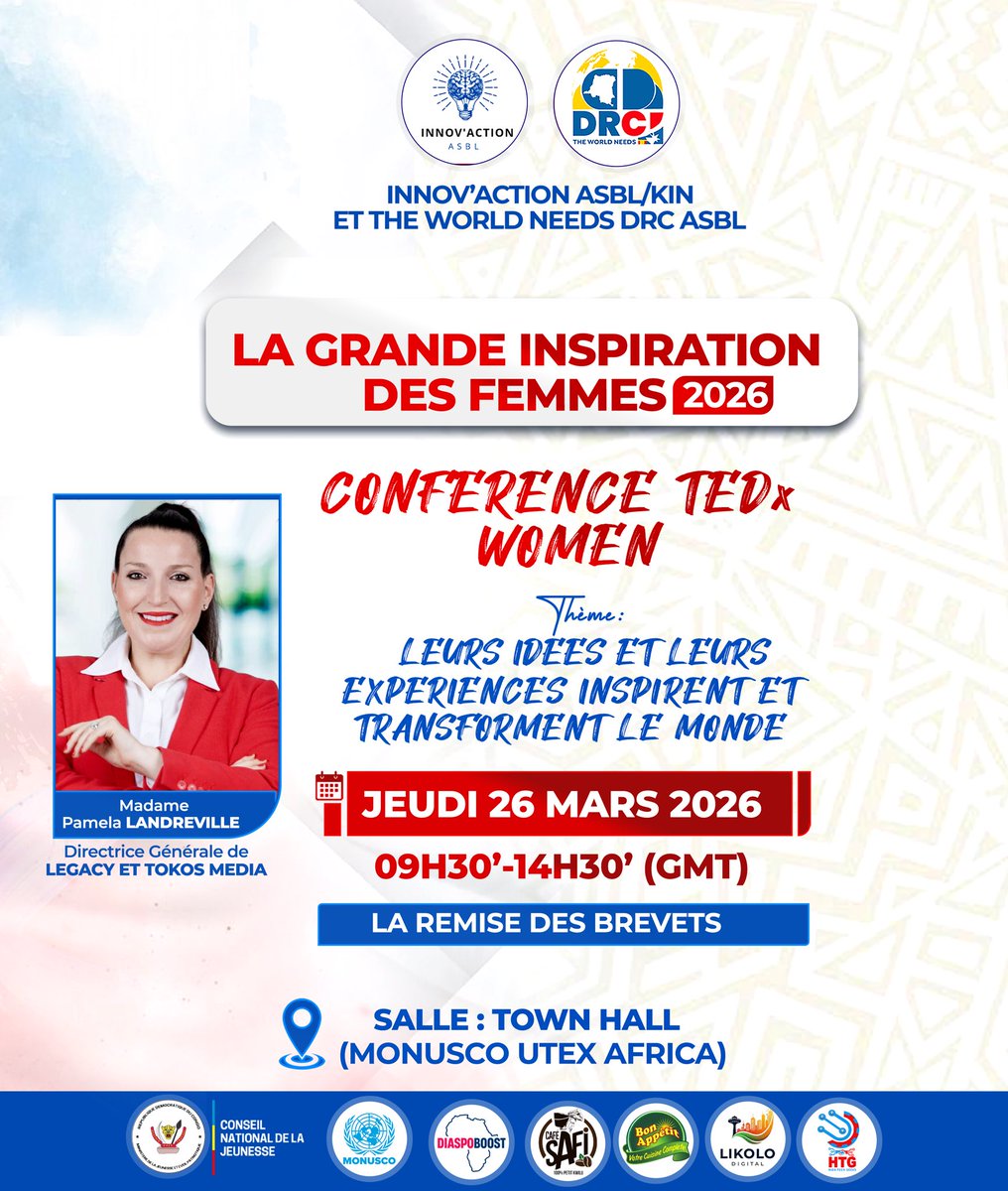 Innovaction243's tweet photo. Nous avons également le plaisir d’annoncer la présence de Madame Pamela Landreville.

À travers son parcours entrepreneurial, elle démontre que l’innovation, la créativité et le leadership féminin peuvent transformer les industries et ouvrir de nouvelles perspectives https://t.co/BhW748YhPD