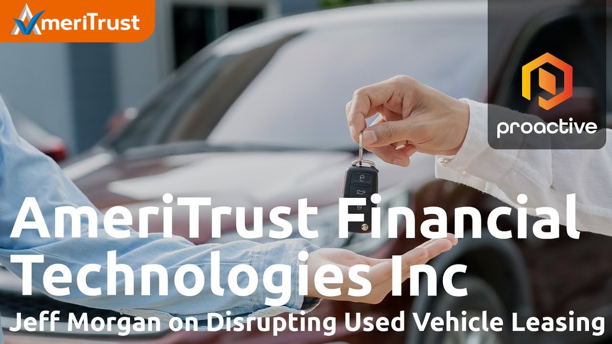ameri_trust's tweet photo. What if used-vehicle leasing became as accessible as traditional auto loans?

In a recent interview with Proactive Investors, our CEO Jeff Morgan shares how AmeriTrust is working to unlock the potential of used-vehicle leasing and why it could play an important role in today’s affordability-focused vehicle market. 

Watch the full interview to hear Jeff’s perspective on the opportunity ahead and how our platform helps dealers present both loan and lease options from a single application.  

▶️ Interview:  https://t.co/EXSVFgPzBR
