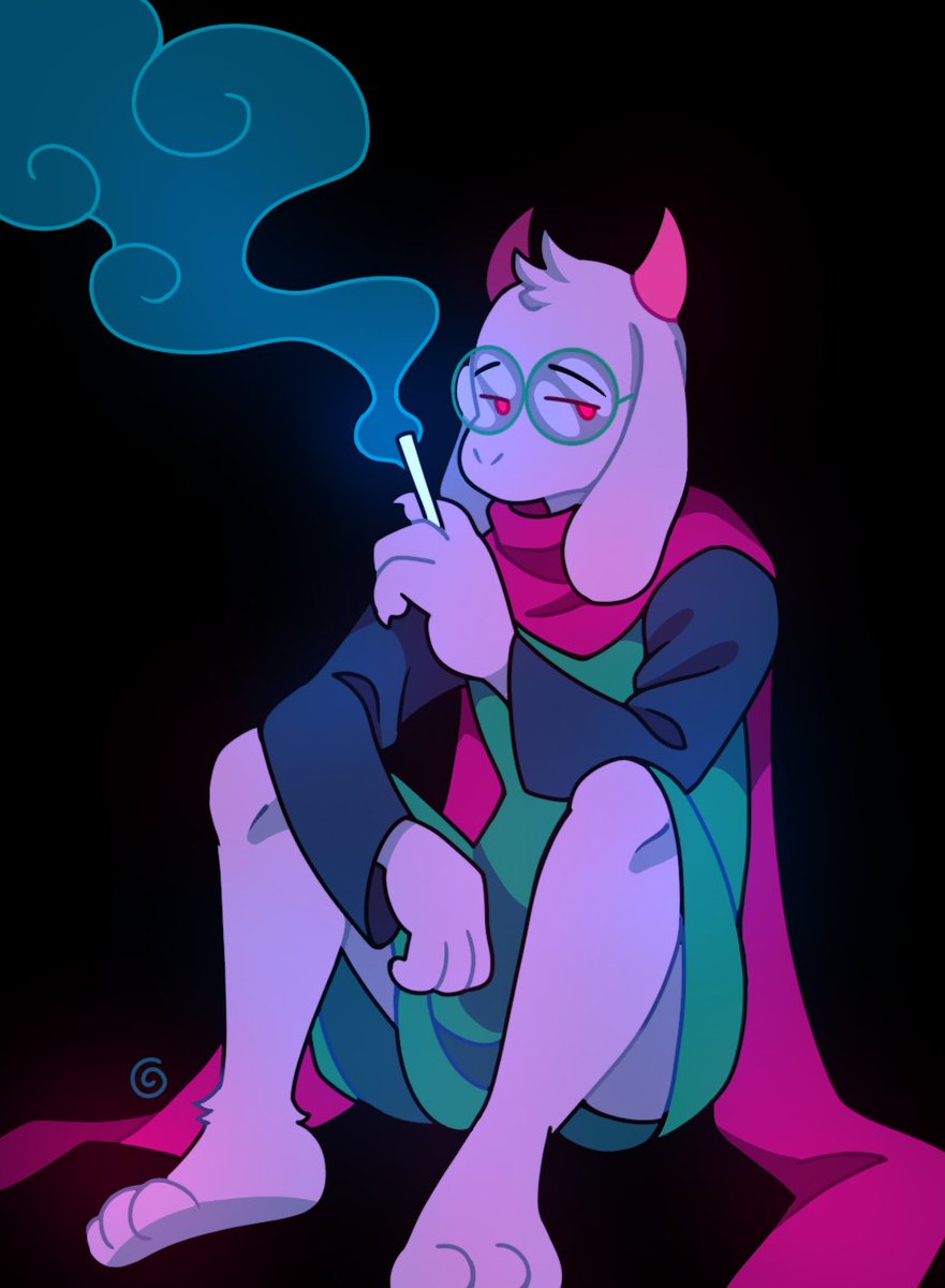 Cw: smoking// Alone again #DELTARUNE #Ralsei