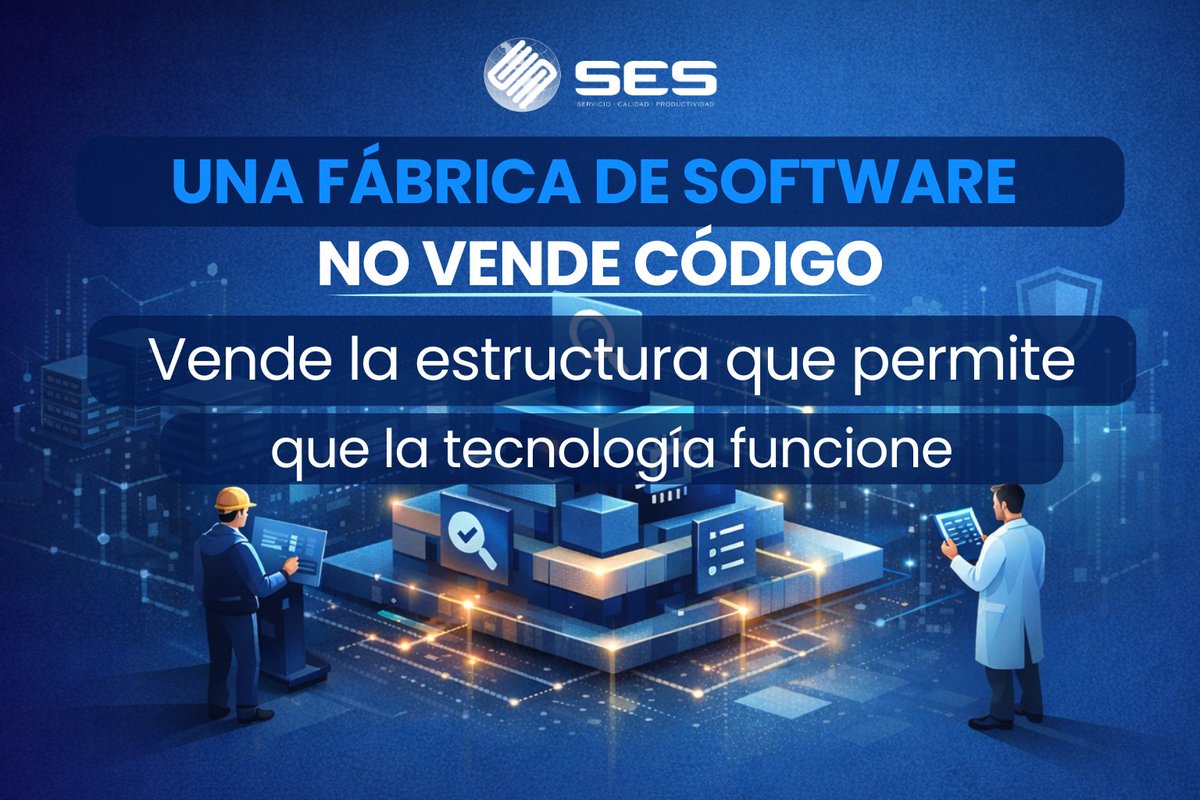 sesitdigital's tweet photo. Muchas empresas creen que una fábrica de software vende código.
Ahí es donde la tecnología deja de ser desarrollo y se convierte en infraestructura para el negocio.
#SoftwareFactory #DesarrolloDeSoftware #ArquitecturaDeSoftware #QA #TransformacionDigital https://t.co/w61AFllmVa