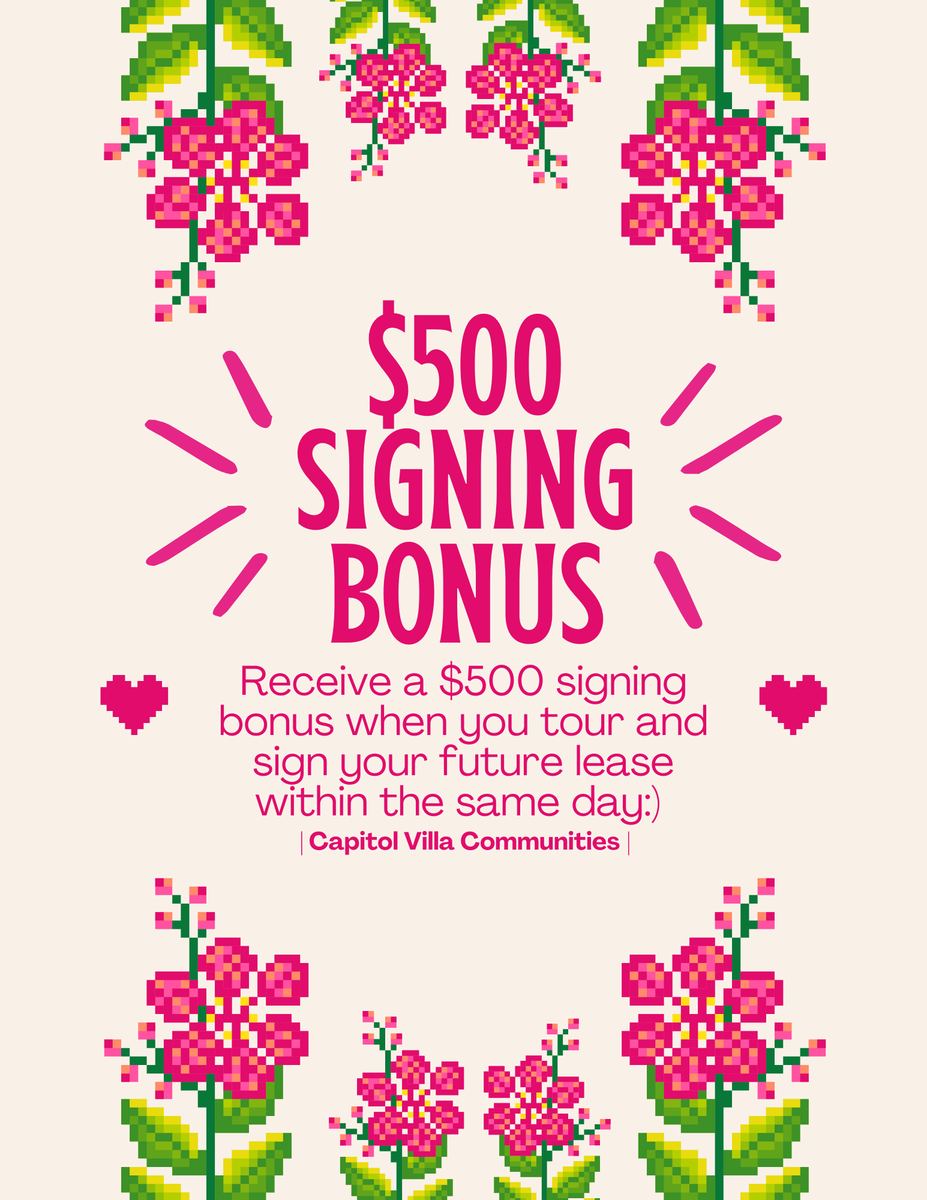 LiveCapVilla's tweet photo. Tour it. Love it. Sign it. 🏡✨

Tour, apply, and sign the same day and receive a $500 signing bonus! 💸
Don’t miss out - this limited-time deal won’t last long.
#LiveDTN #CapVilla #EastLansing #EL https://t.co/t5ZcrVy1Vz