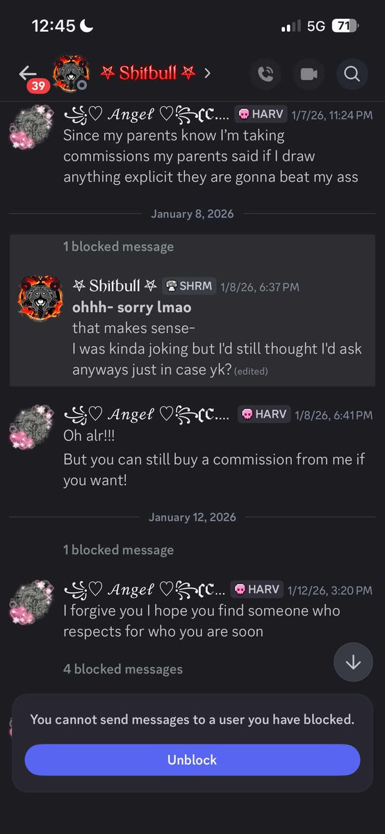 Like I said, what context would ever save a screenshot like this? Context shows you admitted to asking for nsfw and they told you no. “CaUsE yOu’Ll LoOk sTuPiD” yeah, someone looks stupid, and it ain’t me…