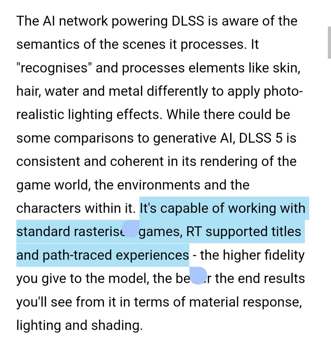 MischiefsYT's tweet image. Digital Foundry's coverage of DLSS5 is absolute proof to me that they cannot be trusted going forward.
This is not journalism. 
There is no push back or questioning despite it obviously being an Ai filter. It's just Nvidia talking points.
This frankly reads like an undisclosed ad