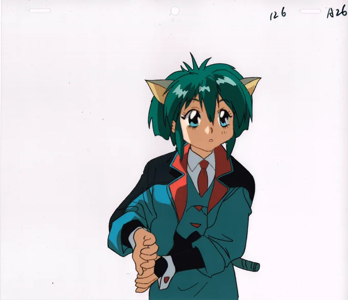 Hyper Police Animation Cel and Douga Scan of Natsuki.