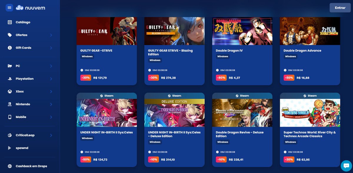 Temos o prazer de anunciar que estamos realizando mais uma promoção com nossos amigos da Nuuvem!
Temos muitos dos nossos títulos Steam disponíveis com descontos para nossa comunidade da América Latina!

Use o link abaixo e comece a jogar hoje mesmo!
nuuvem.pulse.ly/58ht6zapno