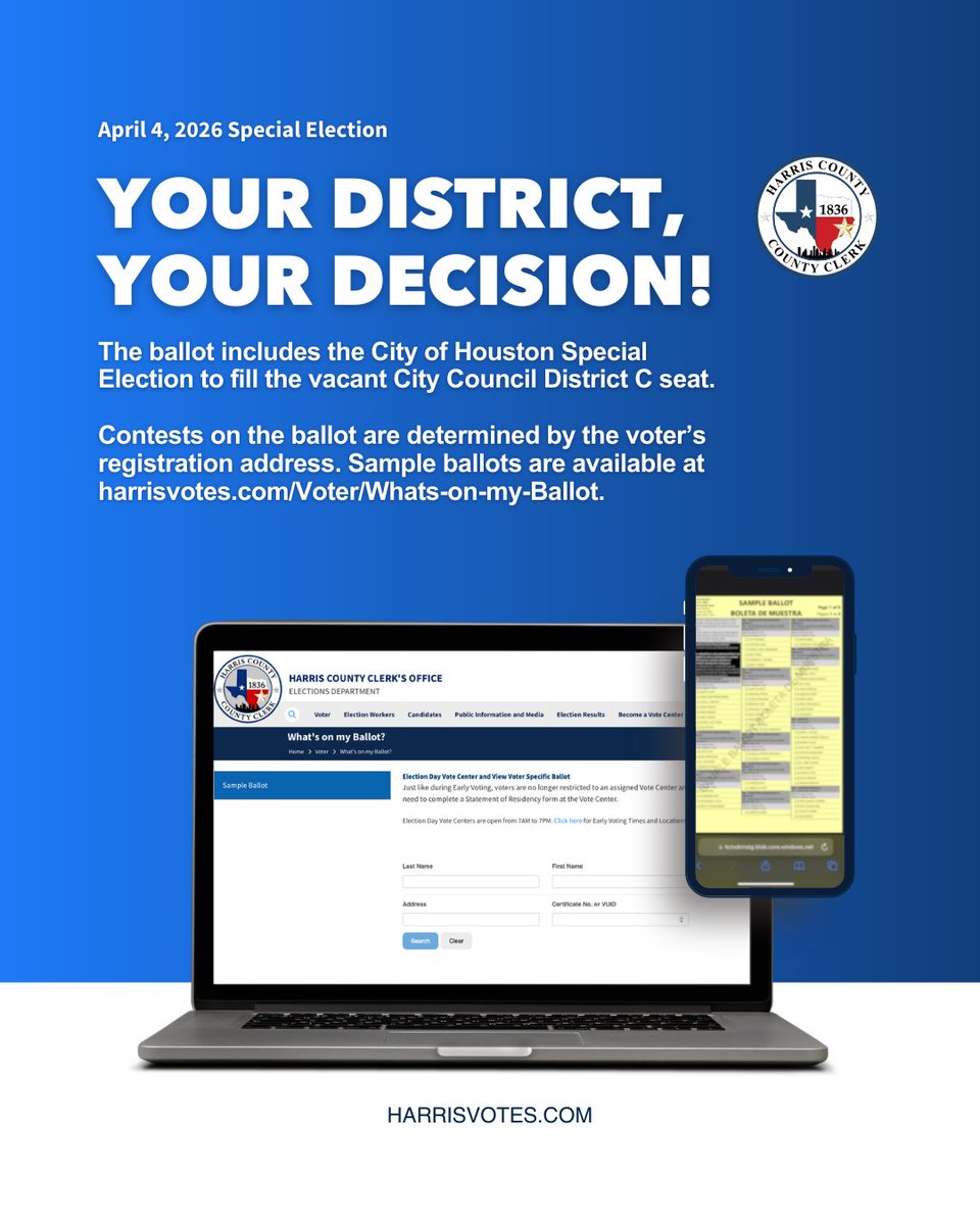 Harris County Elections Department tweet media