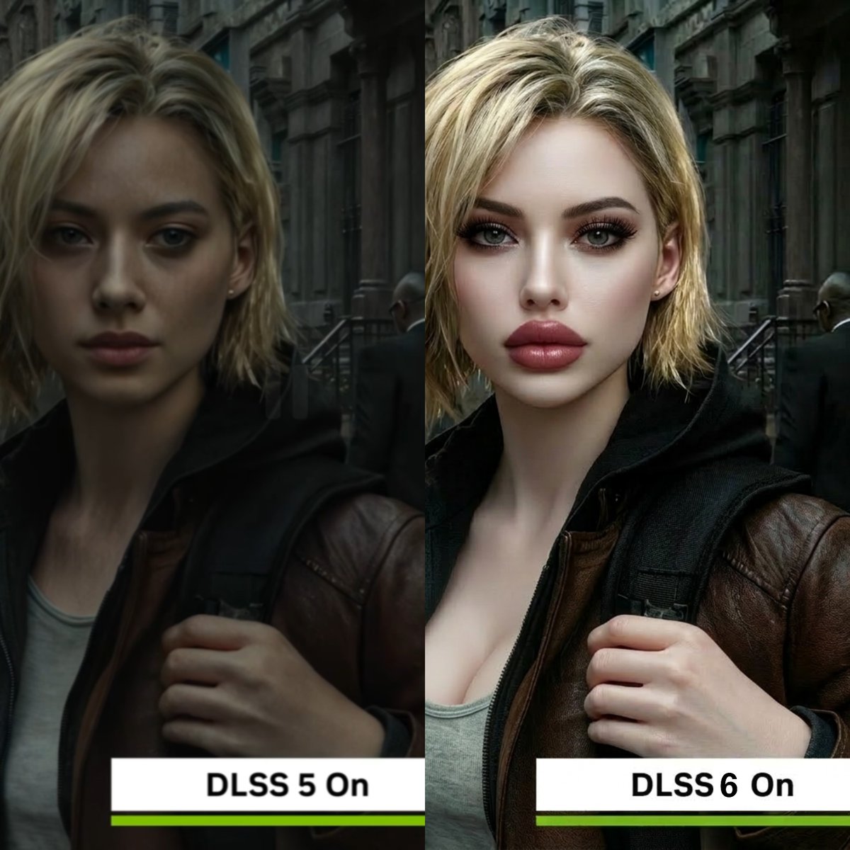 Gol_D_Retweeter's tweet photo. Nvidia только сегодня анонсировала DLSS 5 , а в сеть уже утекли скриншоты пререлизной DLSS 6 версии игры https://t.co/0PZbP5HSSD