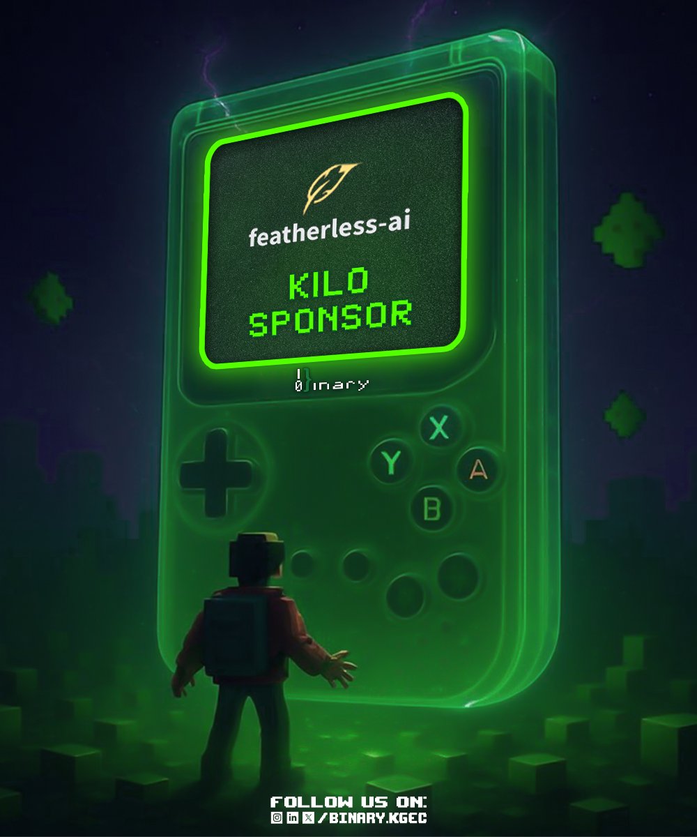 BinaryKgec's tweet photo. Weβre proud to present @FeatherlessAI as the KILO Sponsor for Binary v2! β‘
Super excited to have them with us on this journey. π
#BinaryV2 #BuildTheFuture https://t.co/U9kw7Y8eBB