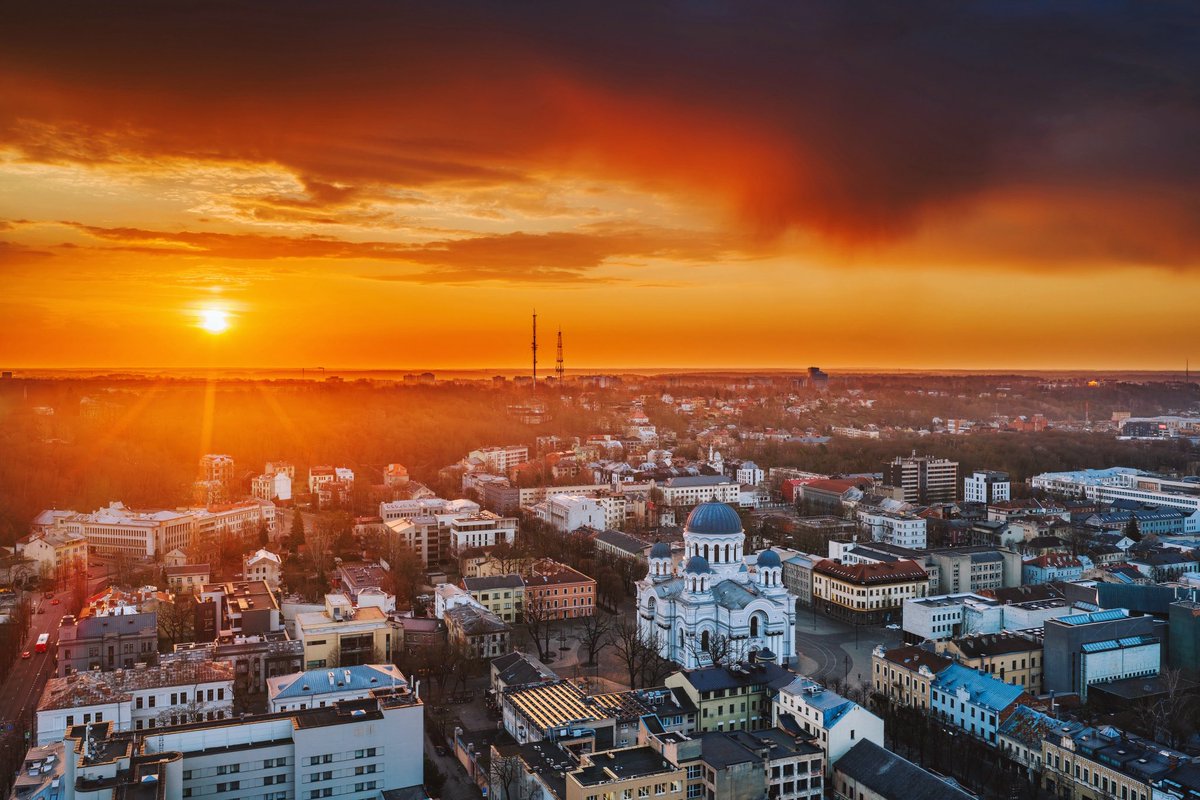 #Kaunas #Lithuania #Mavic4Pro #dronas #Rytas #Mavic4 #drone #Lietuva #aerialview #sunrise