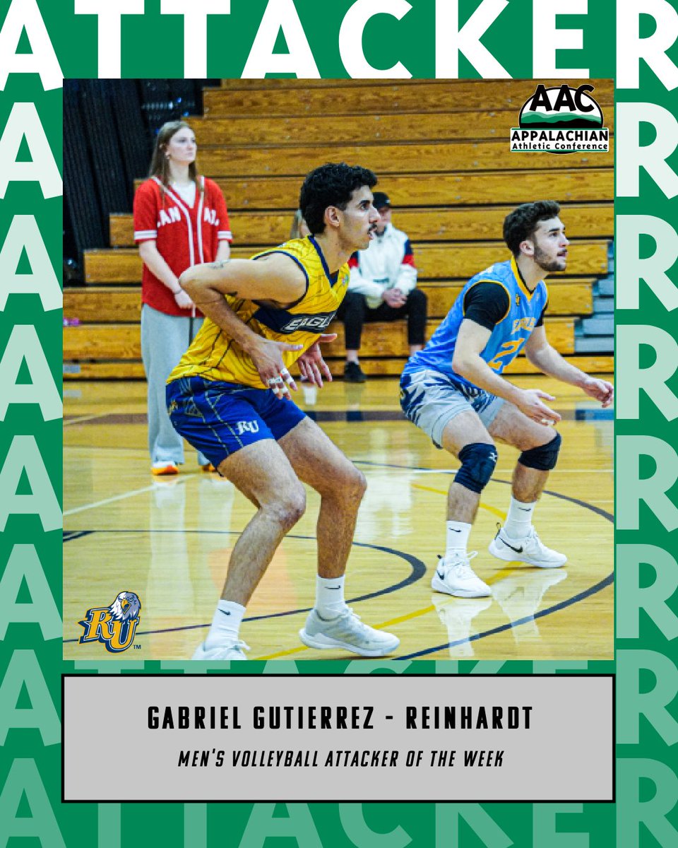 AACsports's tweet photo. Congrats to this week's #AACMVB Players of the Week!

Attacker - Gabriel Gutierrez, @RU_Eagles 
Defender - Mamadou Dieng, @BluefieldRams 
Setter - Rafael Obrusnik, @STU_Athletics 

➡️ https://t.co/wtrbUQYqUu

#NAIAMVB | #ProudToBeAAC | #TheRightWayToPlay https://t.co/M0VVEn4yRT