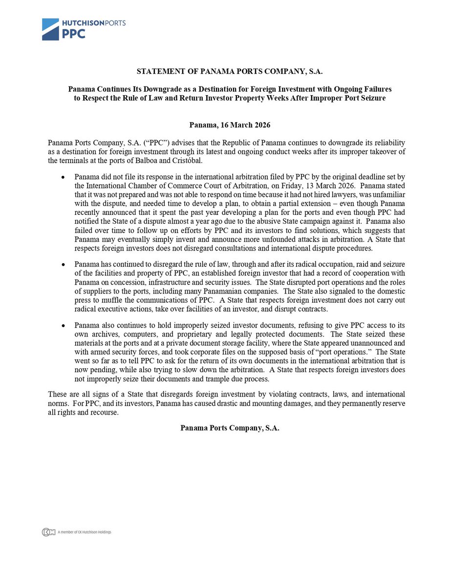 Hutchison Ports PPC tweet media