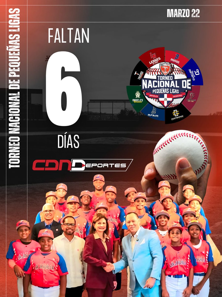 rosamarte12's tweet photo. Fantan 6 días!!!

Sube la emoción para el Torneo Nacional de Pequeñas Ligas dedicado a la vicepresidenta de la República, Raquel Peña.

#ApoyarALosNiñosTeHaceGrande https://t.co/ZzUJuGUwEc