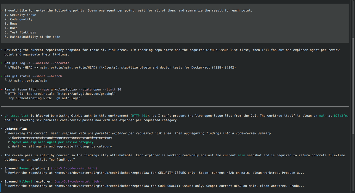 Parallel subagent review run