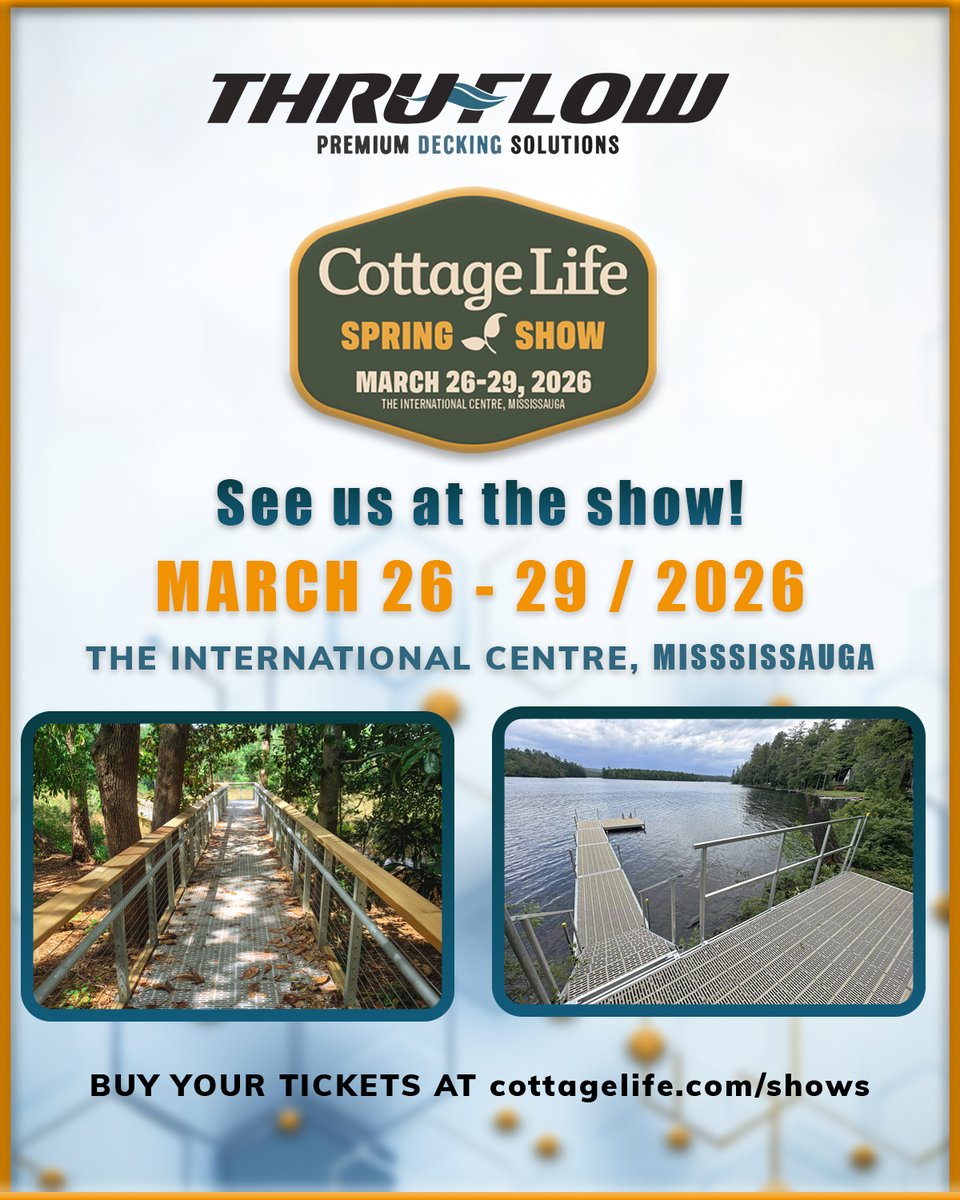 We’re heading to the Spring Cottage Life Show! 🌿

If you’re planning dock upgrades or waterfront projects this season, see us March 26–29 at the 📍 International Centre in Mississauga.

<a href="/CLshows/">Benjiman Shows</a>

#SpringCottageLifeShow #CottageLiving #CottageLifeShow #ThruFlow
