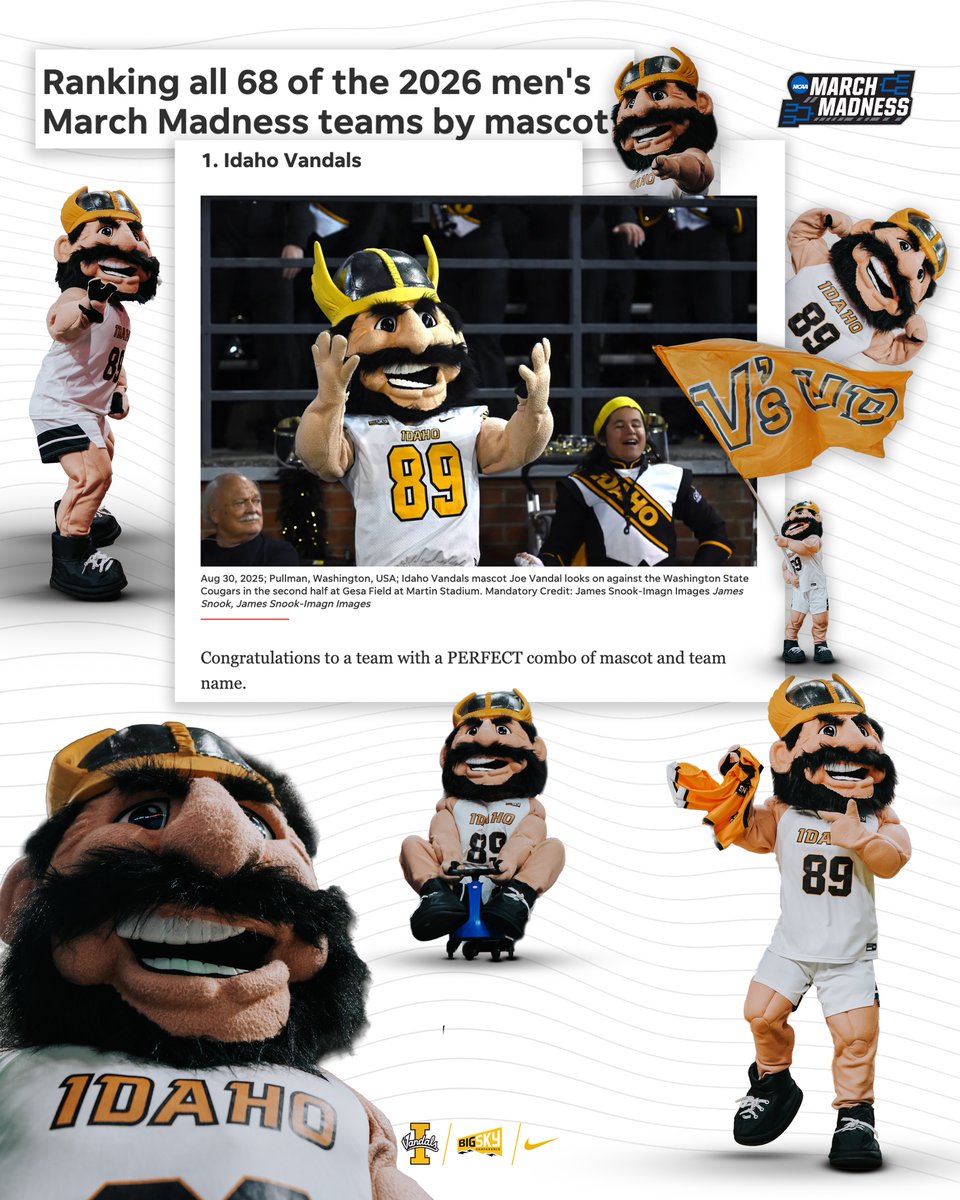 Idaho_Vandals's tweet image. The year of Joe Vandal continues ✌️

🗞️: ftw.usatoday.com/story/sports/n…