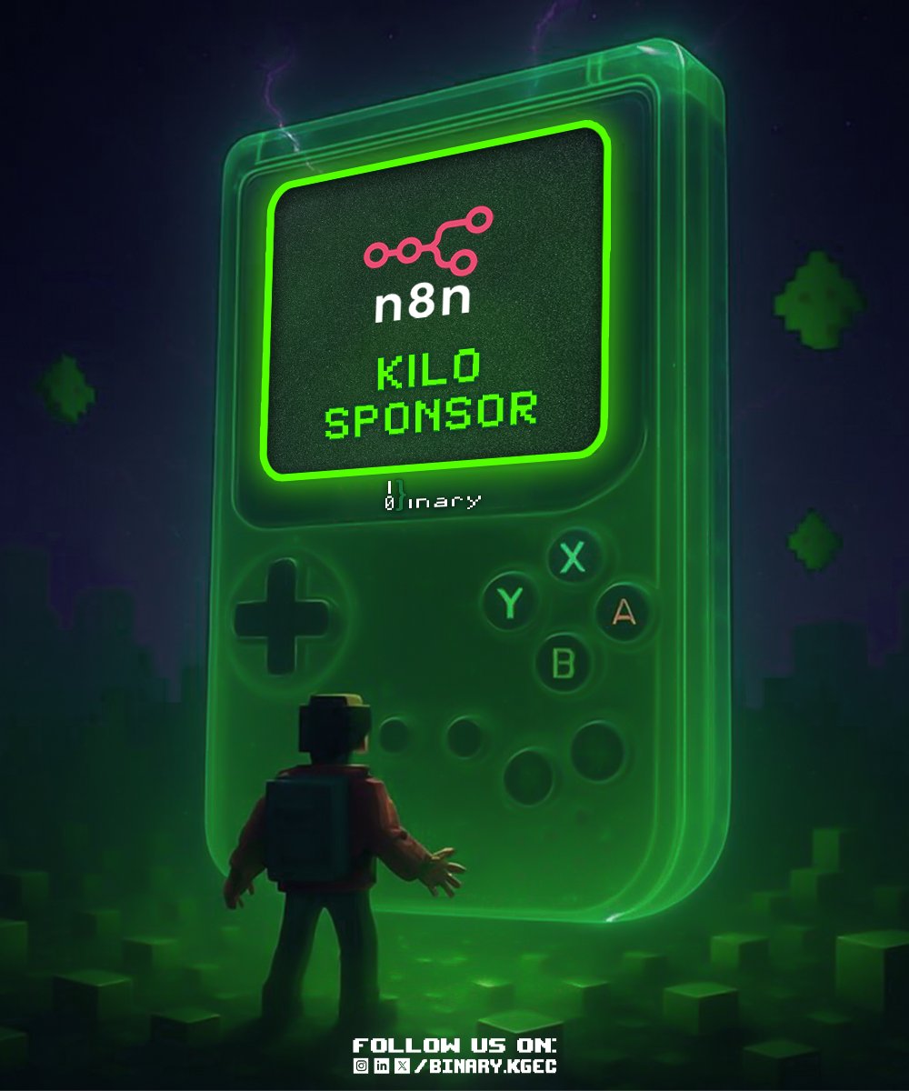 BinaryKgec's tweet photo. Weβre proud to present @n8n_io as the KILO Sponsor for Binary v2! β‘
Super excited to have them with us on this journey. π
#BinaryV2 #BuildTheFuture https://t.co/4uoNfF6NSF