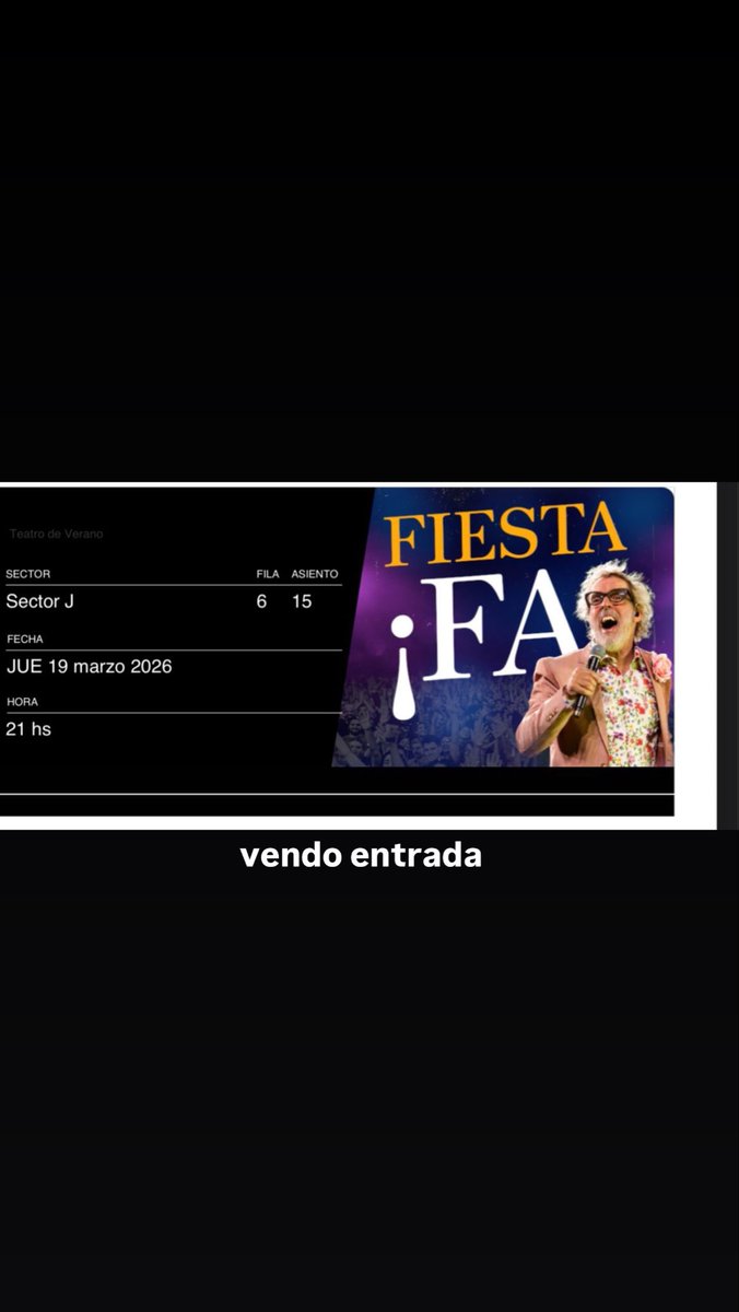 AngelaCappi's tweet photo. vendo entrada, fiesta fa Montevideo https://t.co/qutxbg5hrM