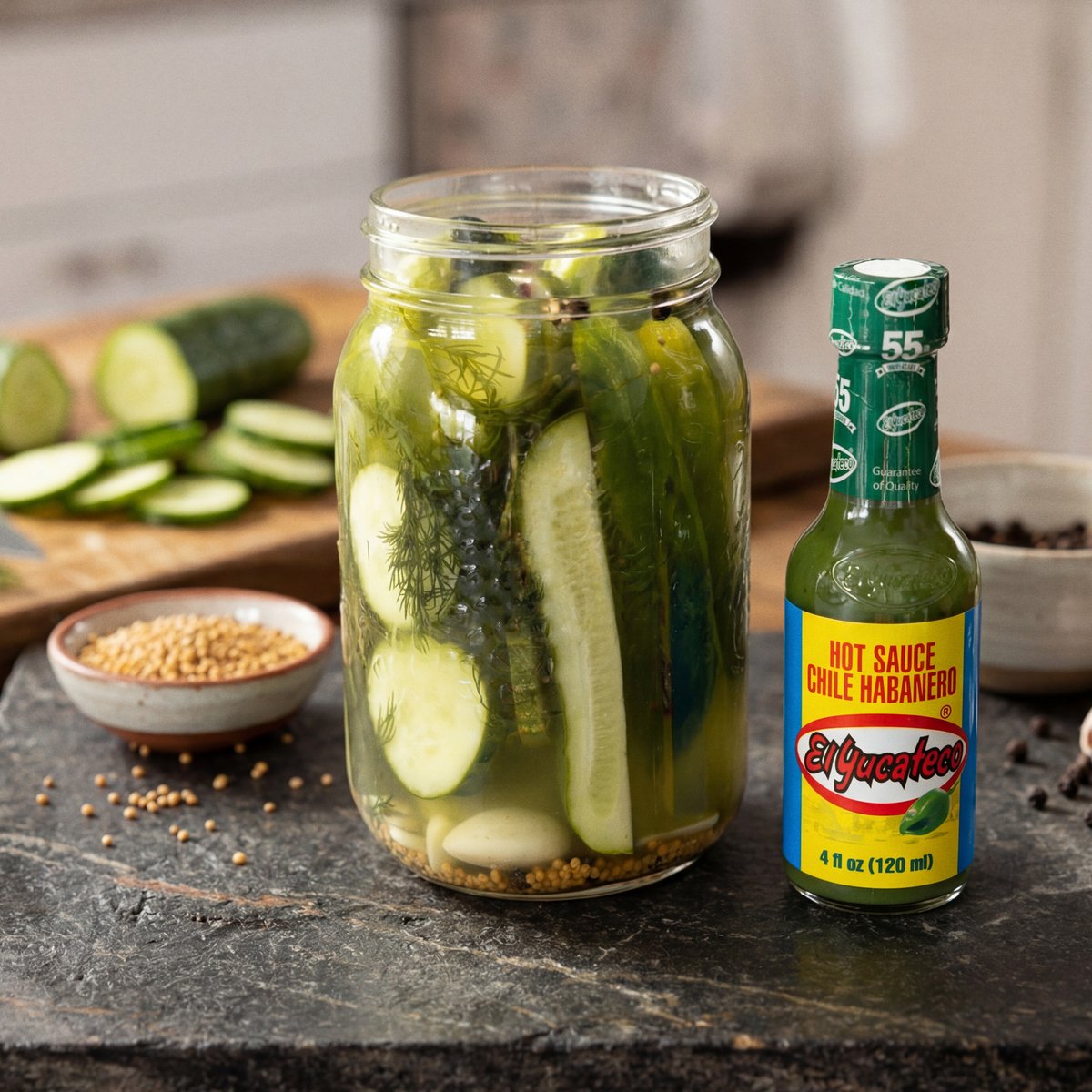 We're seeing green this week - so enjoy seeing our El Yucateco Green Habanero Hot Sauce every day!

What could possibly be more green than making El Yucateco Quick Hot Pickles!? Well, don't you worry because we've got the recipe.

Check out the link here: grilled.com/recipes/quick-…