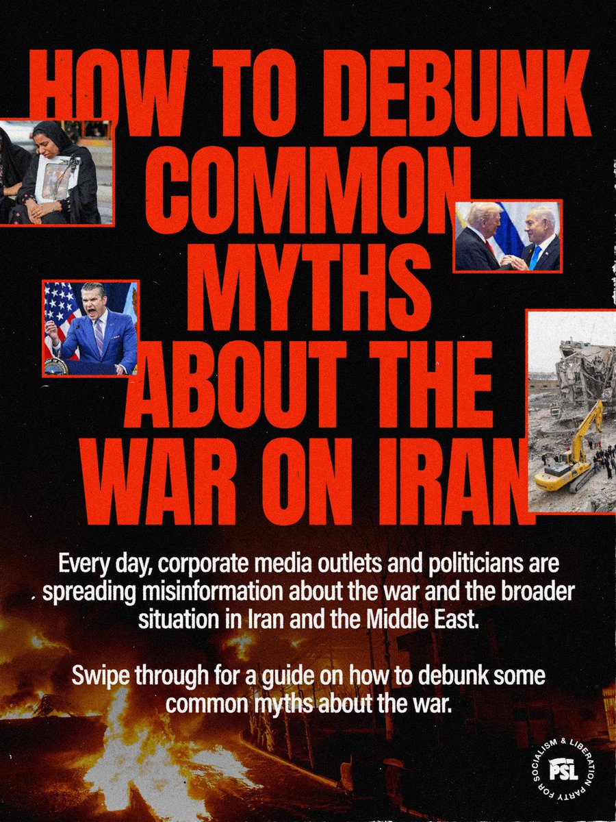 Every day, corporate media outlets and politicians are spreading misinformation about the war and the broader situation in Iran and the Middle East.

Use this new guide to debunk some common myths about the war. ⤵️