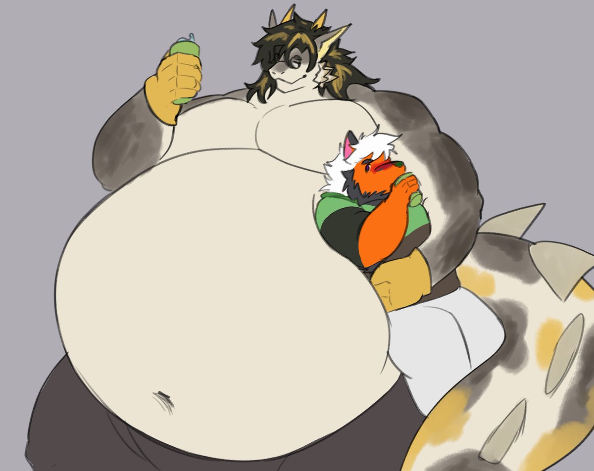ColossalRoo's tweet photo. Fat fish man on the mind.. had to get something with Lee too eheh. Casually hanging out eventually if a lil flustered 
Lil pic I got from a friend over on bluesky :3c https://t.co/0ZIfry2ize