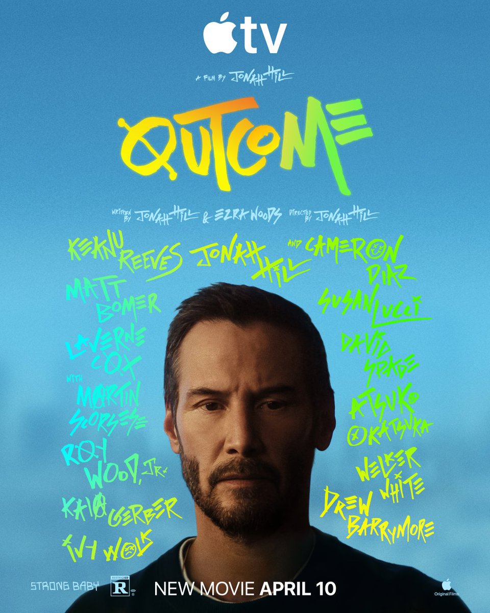 Confira o ator "Keanu Reeves" no primeiro pôster oficial de "Outcome" do diretor Jonah Hill, foi divulgado.

O filme estreia dia 10 de abril na Apple TV!