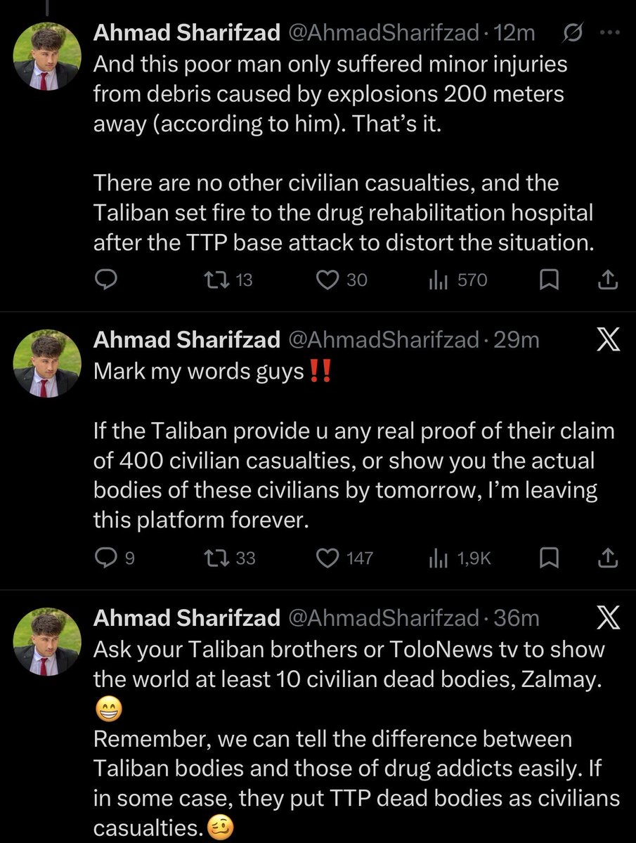 WaisBarakzai's tweet photo. ISPR spokesperson in Afghanistan affairs says the report of civilians are not true, just because Pakistan give safe haven to him and members of his organization in Pakistan, that has turned him totally blind. https://t.co/vy2DOa2CmO