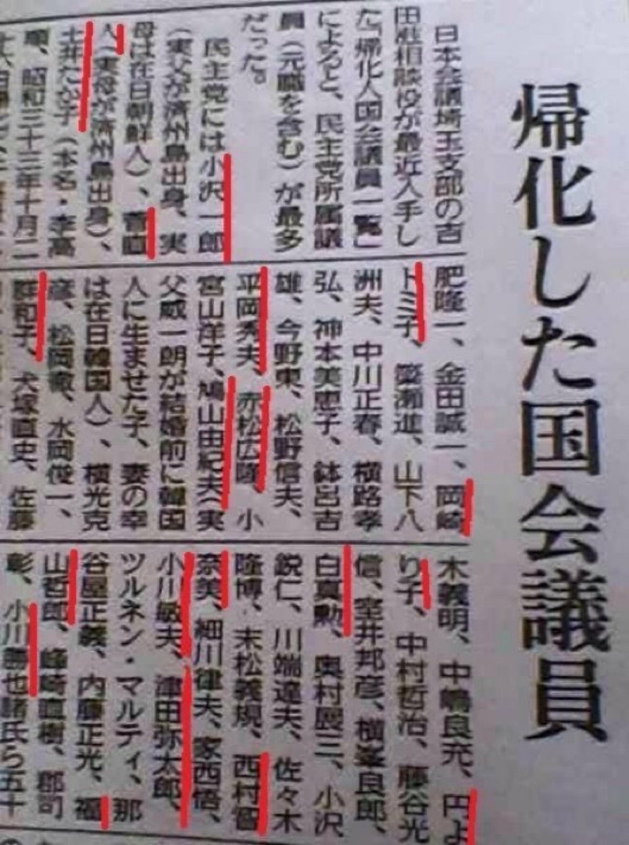 帰化議員は禁止すべきだと思う人✋