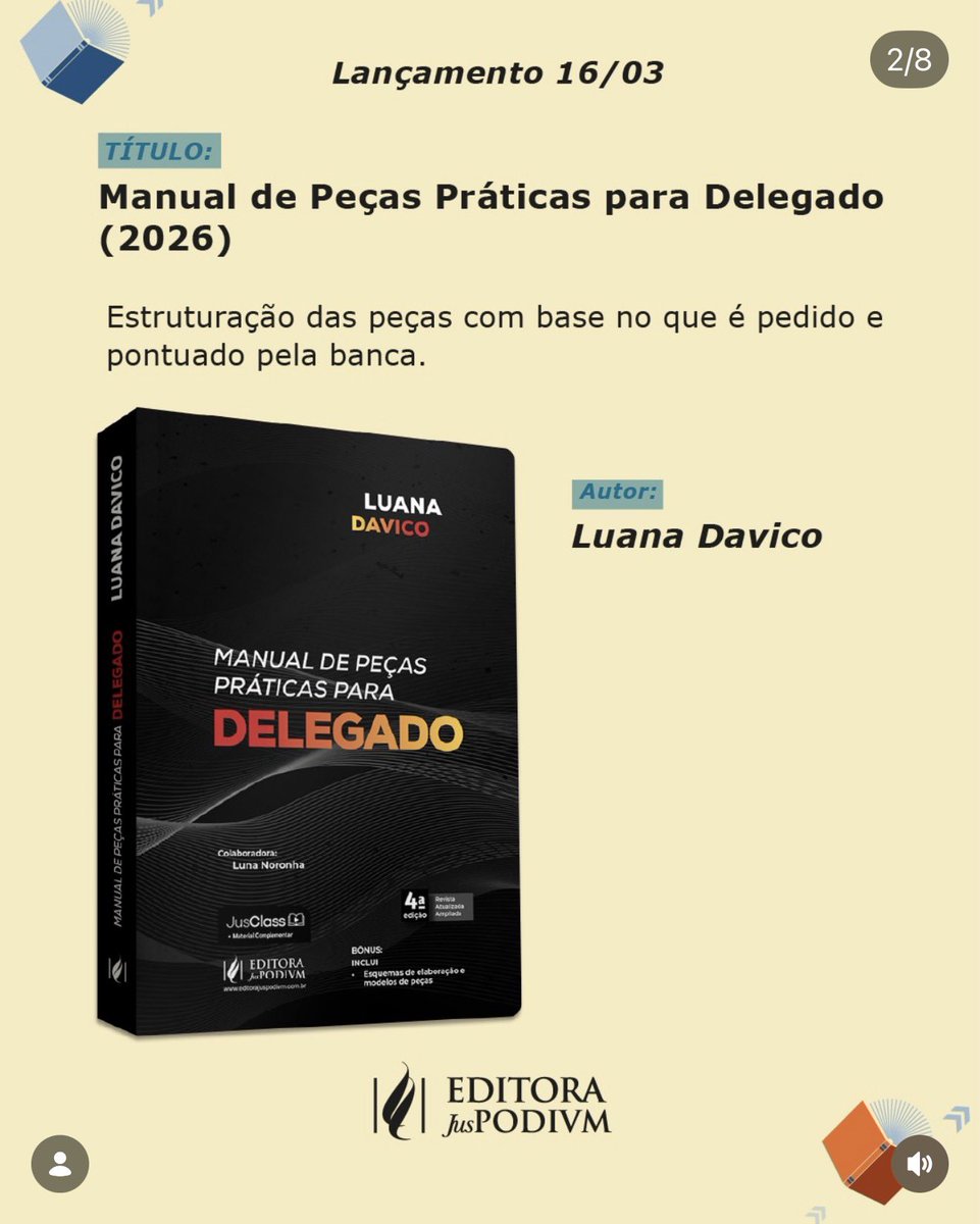 Agora na completíssima versão Manual de peças. 

editorajuspodivm.com.br/manual-de-peca…
