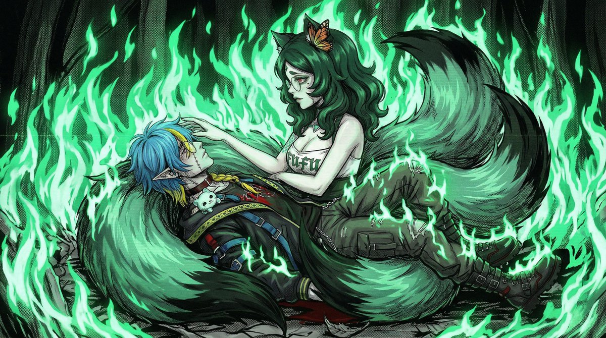 Would you jump into a flame if it might save your life?
Green flame of life from a fox girl? ....... hmmm choices.

Check out <a href="/LifuLifuVT/">LifuLifu // FOXAGEDDON🦊🔪</a>