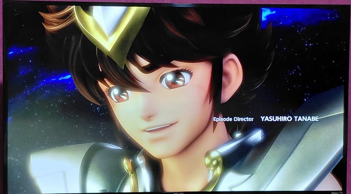 Blumen_Moonage's tweet image. Es muy bonita esta escena del ending entre Seiya y Saori 💜🤎
#SaintSeiya #CGI