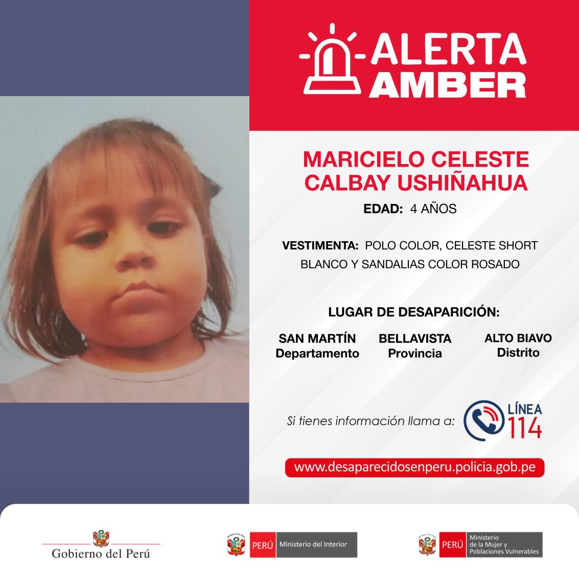 MimpPeru's tweet photo. #AlertaAmber 🚨  Han desaparecido:

▶️ La adolescente AIRI KOHARU NATSUMI INAFUKU PIZARRO de 15 años. 
▶️ El joven GIANFRANCO JESÚS AGUINAGA BRICEÑO de 18 años.
▶️ La niña MARICIELO CELESTE CALBAY USHIÑAHUA de 4 años. 
▶️ La joven ANGIE LESLY JARA COTRINA de 20 años. 

Si tienes información sobre sus paraderos, comunícate con la Línea 114. 

🔁 Comparte y ayúdanos a encontrarlas y encontrarlo.
#DesaparecidosPerú