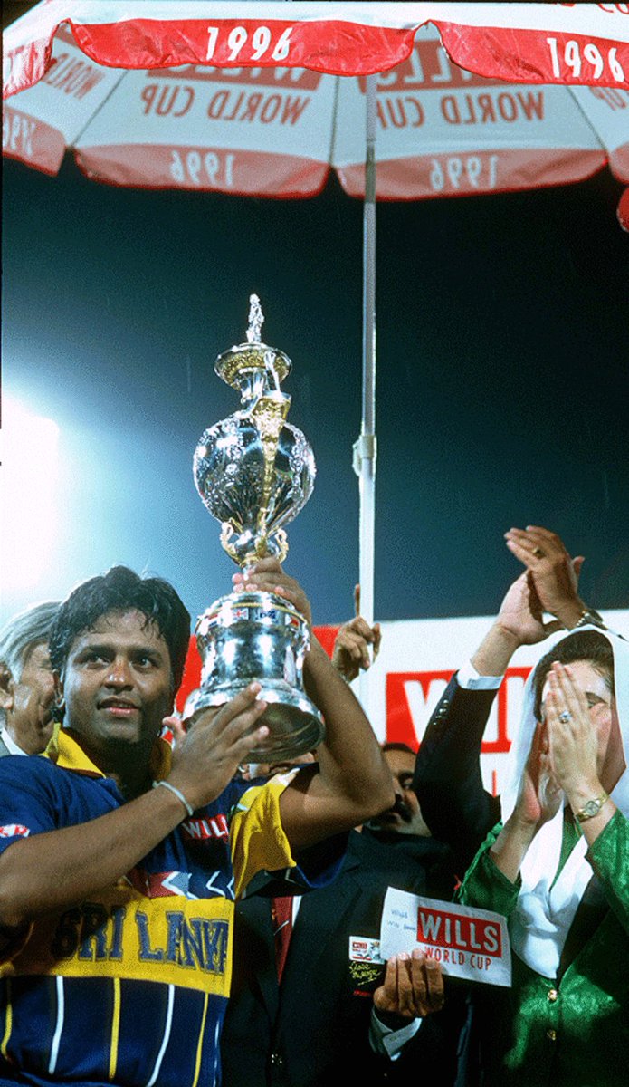 WSCupCricket's tweet photo. #TrophyTuesday #OnThisDay 1996: Sri Lanka win the 1996 World Cup https://t.co/ai9Vug9MBG