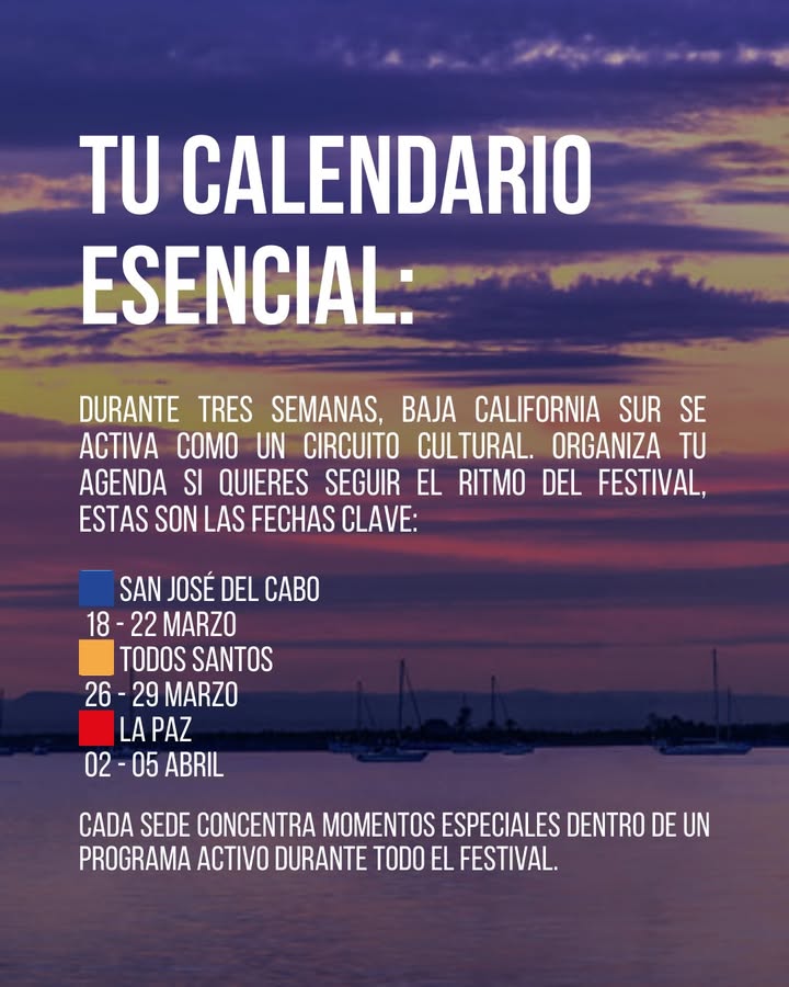 ABCARTBAJA's tweet photo. ¿Listo para recorrer ABC ART BAJA 2026?

Guarda este post y planea tu ruta.

Presentado por @hsbc_mx
@1800mx
@porschenowloscabos

🗓 18 marzo – 05 abril, 2026
 #ABCArtBaja #ABC2026 #PlataformaABC #SALAABC #PATIOABC #LOCALABC

🔗 Mas información: https://t.co/ZIn6x9Iunu