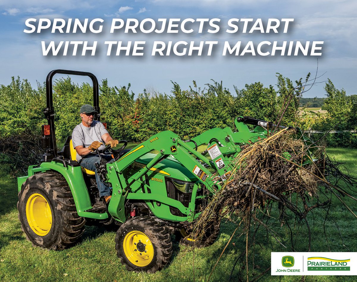 PrairieLandJD's tweet photo. Spring is here, and it’s time to get your property in shape! Our PrairieLand Partners Spring Landscape Book is packed with equipment and solutions to help you tackle mowing, landscaping, property maintenance, and more. 

📖 View the book: https://t.co/Z5lSV3pP6I https://t.co/XHEX6ngjxH