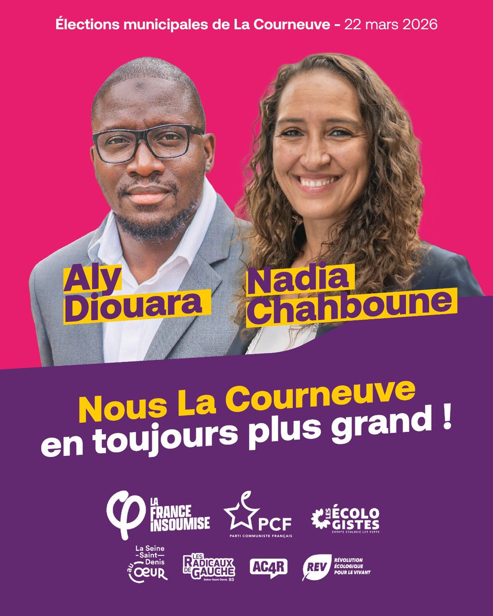 🔥 Les Courneuviens ont décidé de placer la gauche populaire largement en tête au premier tour des élections municipales.

Avec Nadia Chahboune et sa liste, nous avons acté un accord d’union en vue du second tour, dimanche prochain, autour d’un programme de rupture.