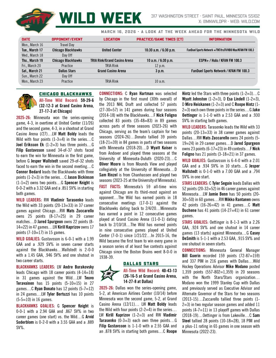 Minnesota Wild PR tweet media