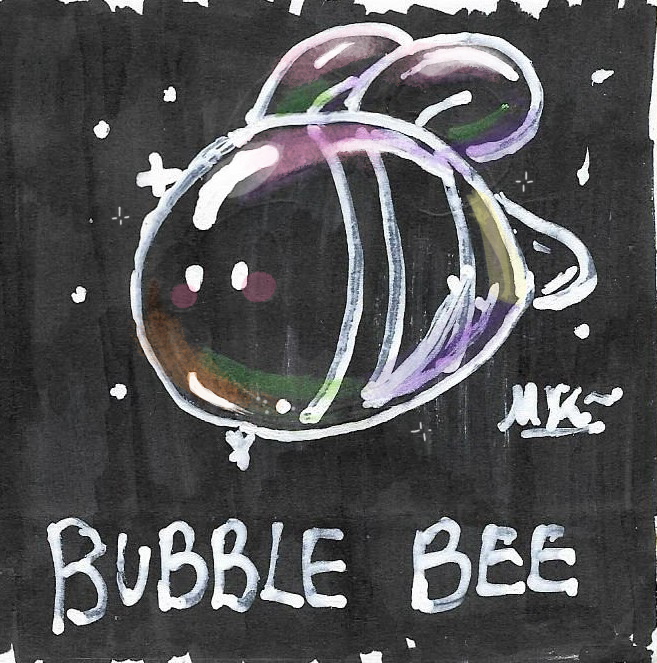 Leaf_Gremlin's tweet photo. Bubble Bee. #bee #bubble #drawing #silly #sketchbook #bubblebee https://t.co/7AUymBZ5Ma