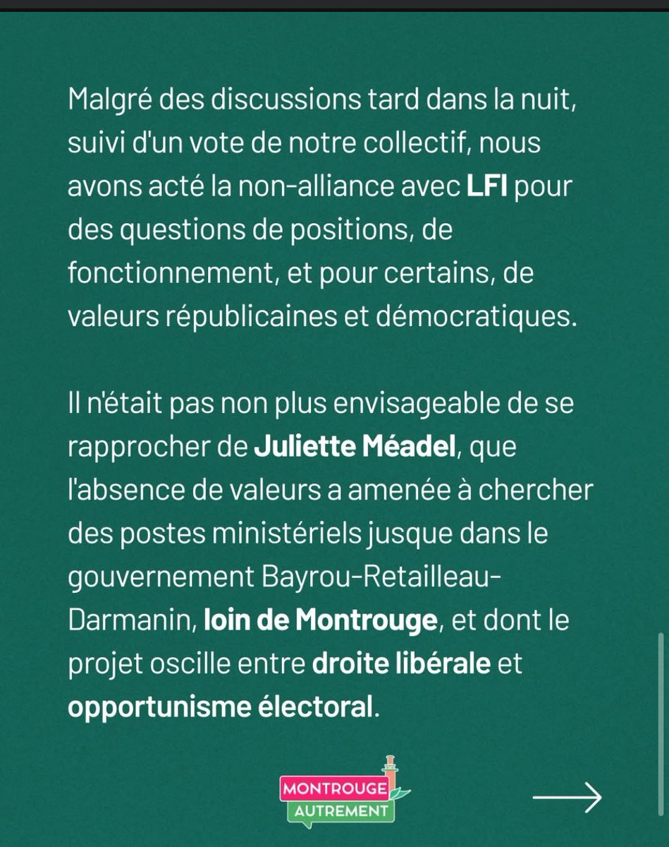 doubleyou_vv's tweet image. #Montrouge Dans son communiqué, le PS se réclame de grandes valeurs. Les actes, eux, racontent une autre histoire.

Plutôt que de répondre aux appels de notre liste citoyenne, arrivée en tête de l’opposition, Joaquim Timoteo préfère discuter tard dans la nuit avec LFI…