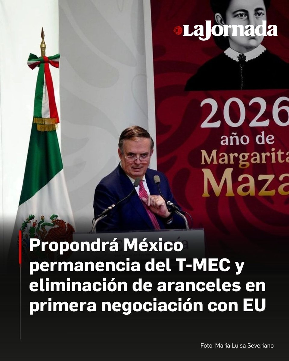 🇲🇽 México propondrá la permanencia del #TMEC, y la eliminación de aranceles en la primera ronda de negociación con Estados Unidos, respecto a este acuerdo, la cual se realizará el próximo miércoles, informó Marcelo Ebrard, secretario de Economía.

“Plan aprobado por la presidenta
