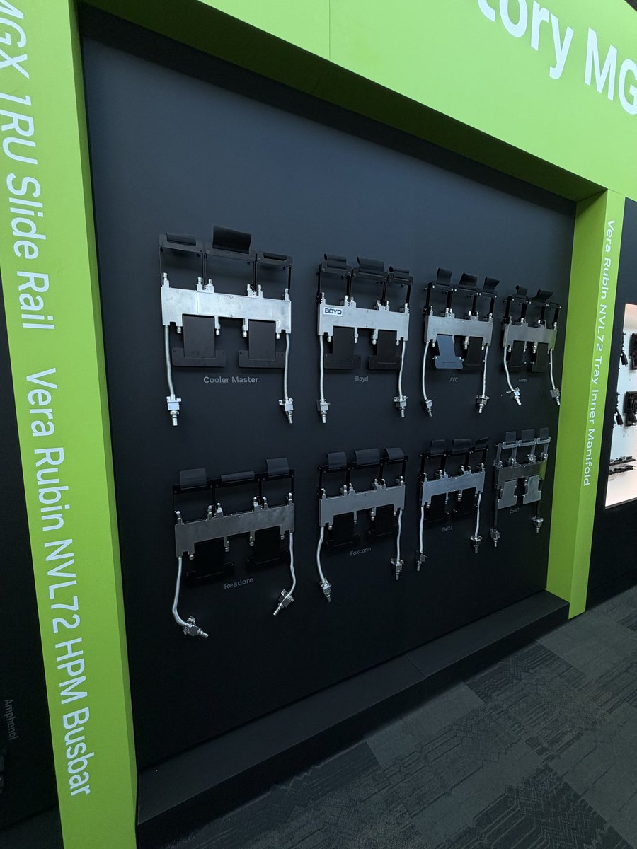 At NVIDIA GTC, seeing the infrastructure behind the next wave of AI up close is just incredible. MGX rack architecture, Vera Rubin 5000A liquid cooled busbars, and 100A power whip designs the scale of power delivery and cooling engineering is as impressive as the compute itself.