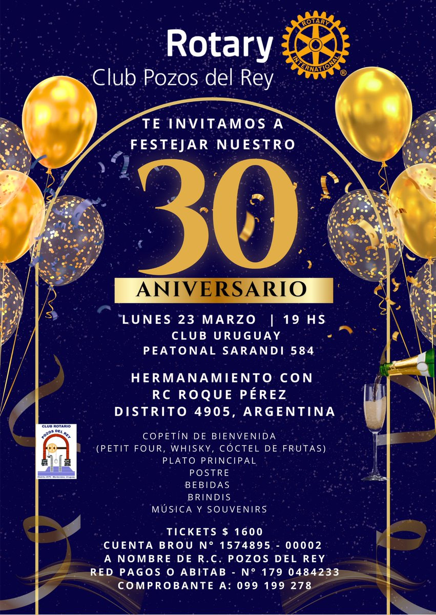 Feliz cumple‼️
Rotary Club Pozos del Rey 🇺🇾