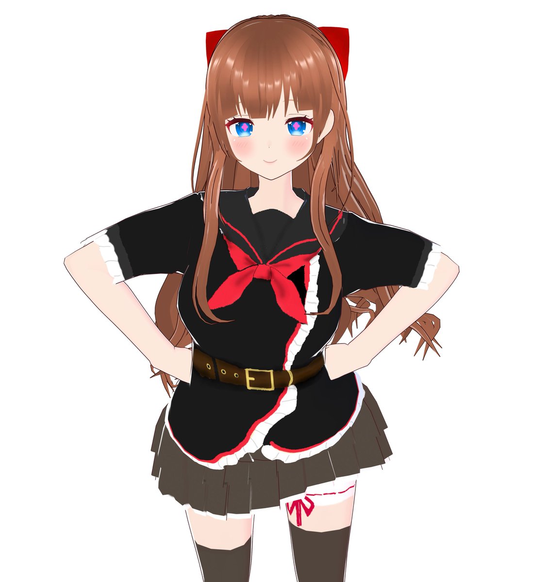 「黒の怪談師 #VRoid」|順風のイラスト