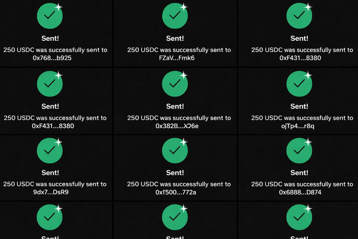 250$ $USDC 

Just love paying my followers.

Any random SOL wallet below wins 100$ 👇. and three more followers be paid, it maybe u.

Drop your follow &amp; your like,tag some friends they might need it.