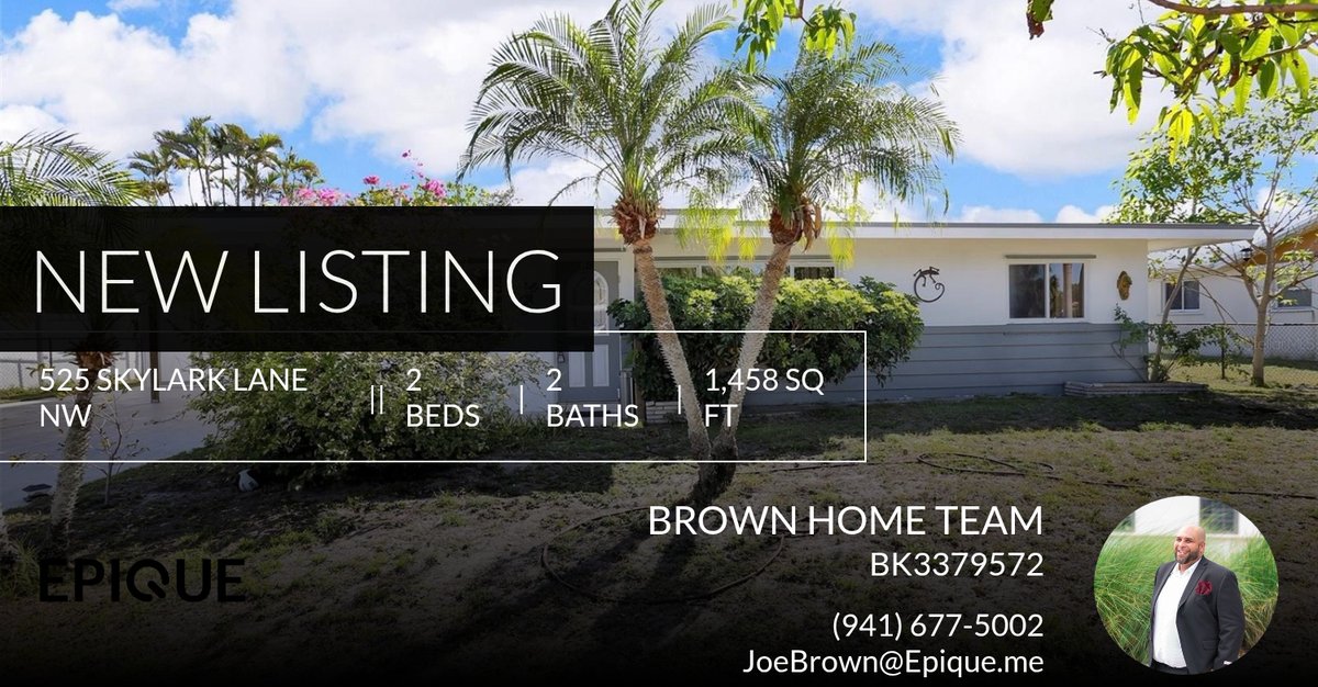 brown9572's tweet photo. 📍 New Listing 📍 Take a look at this fantastic new property that just hit the market located at 525 Skylark Lane Nw in Port Charlotte. Reach out here or at (941) 677-5002 for more information

Joseph C Brown, PA
REALTOR®
Epique Re... https://t.co/echO87LprB https://t.co/5dPngFy7Wz