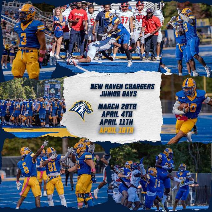 Feeling extremely blessed to be headed up to Connecticut on the 28th to check out The Chargers! Thanks for the invite and can't wait to meet you Coaches in person!
<a href="/Coach_JD1/">Jordan Davis</a> <a href="/Coach_A_Brunori/">Adrian Brunori</a> <a href="/CoachTMims/">Tyrell Mims</a> <a href="/CoachGoettner/">Coach Goettner</a> <a href="/NewkirkCoach/">Coach C</a> <a href="/AW_VikingsFB/">Archbishop Wood Football</a> <a href="/DavidBRobbins1/">David Robbins</a>