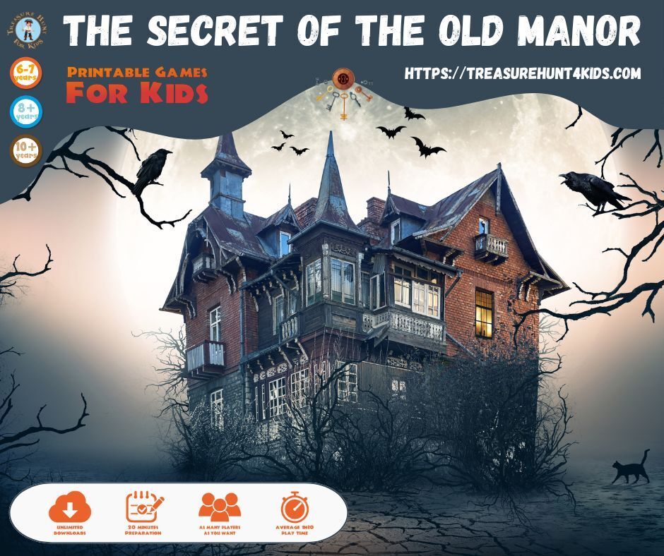 🏚️🔍 A mystery hides within the old manor…
Strange clues, locked doors, and a race against time—can you uncover the hidden documents before it’s too late?

🗝️ Turn your home into a suspense-filled escape room experience! 

treasurehunt4kids.com

#escaperoomathome