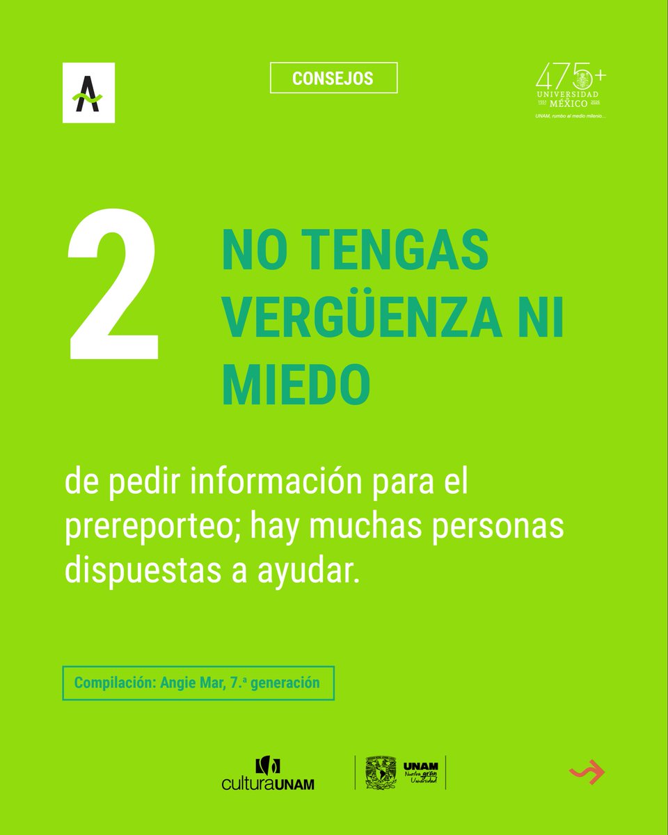 Alterna_MX's tweet image. ¿Quieres hacer una buena nota y no sabes por dónde empezar? 🤔
Entonces pon atención a estos consejos que nos compartió David Mtz de la 6.ª gen de la UIP. 
Guarda este post, compártelo con quien también está empezando en el #periodismo y ponte a escribir. ✍️ 
 #consejos