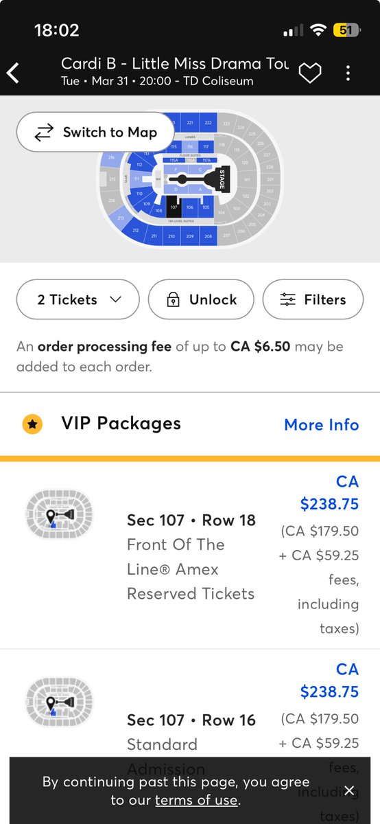 23BrownSean's tweet photo. @6ixbuzztv Maybe because this is really expensive for a Hamilton show. Can't even transit home easily, will take a long time to drive home. 
Maybe just this once, Hamilton has taste? But I'm not seeing anyone for $238 https://t.co/hNZAfAeR7a