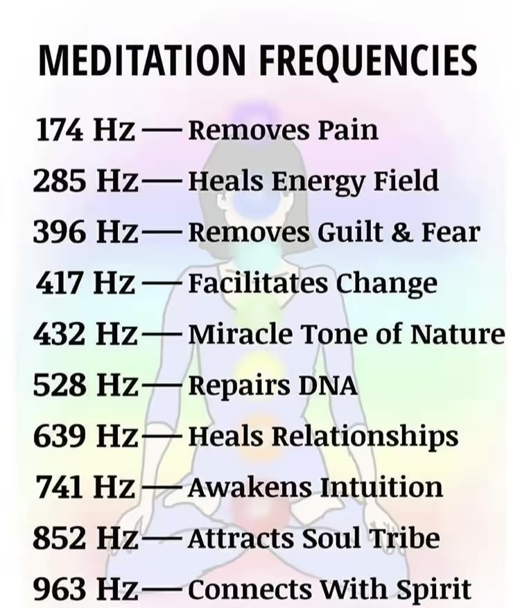 Meditation Is Tuning 🧘‍♂️⚡️

Different Frequencies.
Different Effects.
Different States Of Being.

Tune In Deeper 👇
tinyurl.com/tuningforks369